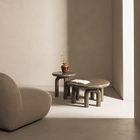 Konferenčný stolík Flambe 80 cm, zelený/sivý, lesklý