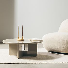 Konferenčný stolík Vinto 80 cm, béžový, lesklý