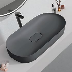 Konglomerátové umývadlo IRIS 71 CM sivý mat