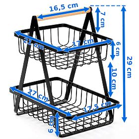Kôš na ovocie PULOS 2 úrovne čierny