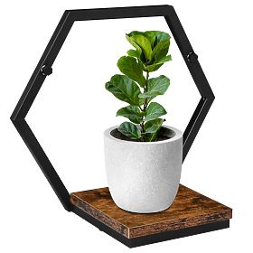 Kovový kvetináč polica čierna Honung Rustic loft