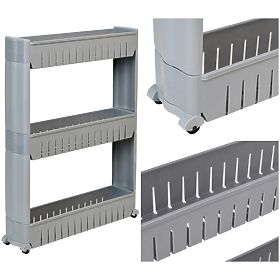 Kuchynská kúpeľňová polica sivá 3 úrovne Leira