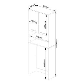Kúpeľňová skrinka FIN nad práčku - biela-cappuccino lesk - 2 dvere