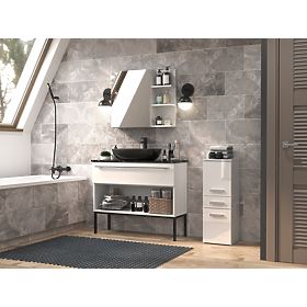 Kúpeľňová skrinka Nel V DDS BIELY LESK