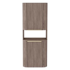 Kúpeľňová skrinka, stĺp Bassa orech lincoln, zlaté úchyty, zaoblený