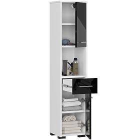 KÚPEĽŇOVÝ REGÁL FIN STĹP 30 2D 1SZ 1W 140cm PK ČIERNY LESK