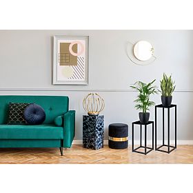 Kvetinový stojan Piatto loft 40 cm čierny