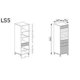 LINKaSTYLE vitrína LS5 kašmír, Halmar