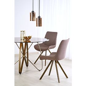 LUNGO stôl zlatý antický / hnedý (2p=1ks), Halmar