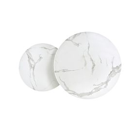 MERCURY 2 sada 2 lavíc, rám - strieborný, sklo - biely mramor (1p=1ks)