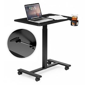 Mobilný nastaviteľný stôl 70x48 cm stolík na notebook nastavenie výšky 71,5-112 cm čierny ModernH, MODERNHOME