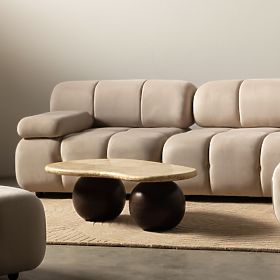 Modul ľavostranný Fluf Big svetlo béžový, zamatový