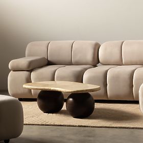 Modul ľavostranný Fluf Big svetlo béžový, zamatový