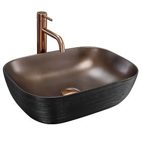 Nábytkové umývadlo Rea Belinda COPPER BRUSH / Čierna
