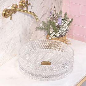 Nábytkové umývadlo Rea Cristal Transparent 35, Rea