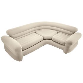 Nafukovacia rohová pohovka štvormiestna 257x203x76 cm béžová INTEX 68575, INTEX