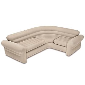 Nafukovacia rohová pohovka štvormiestna 257x203x76 cm béžová INTEX 68575, INTEX