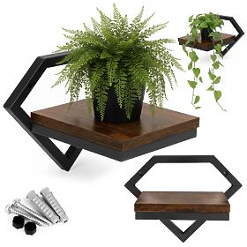 Nástenný kvetinový stojan závesná polica na kvety dekorácia loft diamant ModernHome, MODERNHOME