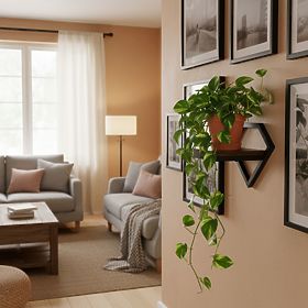 Nástenný kvetinový stojan závesná polica na kvety dekorácia loft diamant ModernHome, MODERNHOME