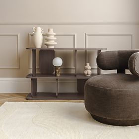 Nízky regál Tulumo, zaoblený, Orech Villa