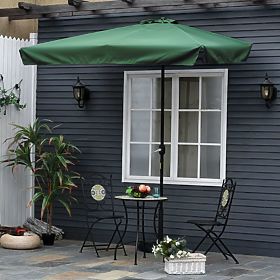 Obdĺžnikový veľký záhradný šikmý sklápací slnečník so zelenou kľukou 200 x 140 cm, MultiGarden