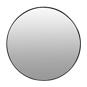 Okrúhle nástenné zrkadlo 80 cm závesné moderný čierny rám hliník ModernHome