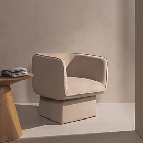 Otočná stolička One svetlo béžová, velúr