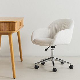 Otočná stolička Oti, krémová/chromované nohy, lectus