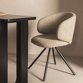 Otočná stolička Pearl mocha, čierne nohy, lectus