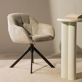 Otočná stolička Santos svetlo béžová/čierne nohy, lectus