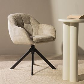 Otočná stolička Santos svetlo béžová/čierne nohy, lectus