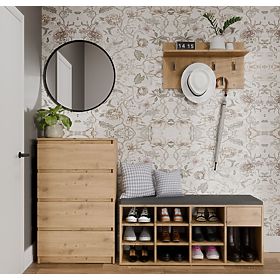 Otvorená botníková skrinka TALLIN DUB ARTISAN do predsiene