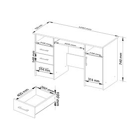PÍSACÍ STÔL ANA PK DUB SONOMA / BIELY