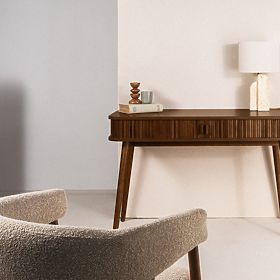 Písací stôl Clemente s lamelami, orech, lectus