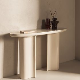 Písací stôl/konzola Puro 120 cm, svetlo béžová, lesklá