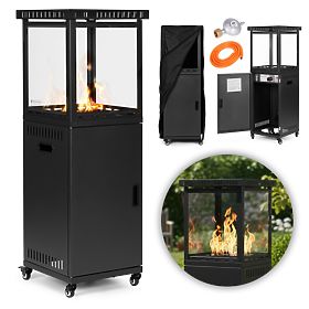 Plynový ohrievač žiarič radiátor 13 kW sklenený na záhradu patio reduktor vulkanické kamene, MultiGarden