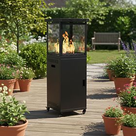 Plynový ohrievač žiarič radiátor 13 kW sklenený na záhradu patio reduktor vulkanické kamene, MultiGarden