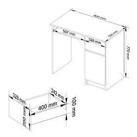 POČÍTAČOVÝ STÔL PIKSEL PK ŠEDÝ - PRAVÝ