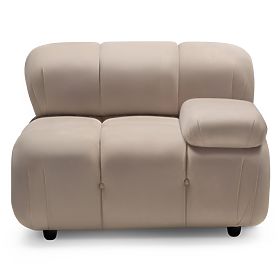 Pravostranný modul Fluf Big svetlo béžový, zamatový