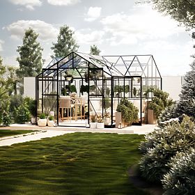 Predlžovací modul pre záhradnú oranžériu Royal Green Standard, 4,1 m², tvrdené sklo 4 mm, hliník