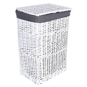 Prútený kôš 40x30x60 cm - 72L - bielo-sivý