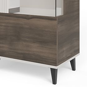 RANDOM 2 V-1 vitrína kašmír / orech / čierna