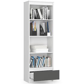 REGÁL R60 1SZ 4P CLP PK BIELY / ŠEDÝ