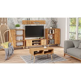 Regál skriňa Fondi dub craft zlatý, škandinávsky