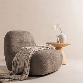 Relaxačné kreslo Giorgia s otočnou základňou, hnedosivé