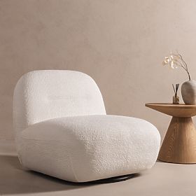 Relaxačné kreslo Giorgia s otočnou základňou, krémové, boucle, lectus