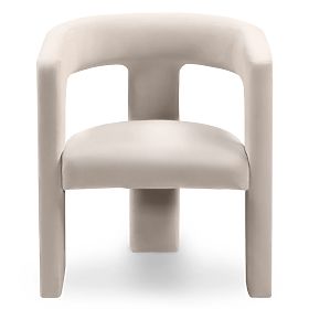 Relaxačné kreslo Lory, svetlo béžové, zamatové