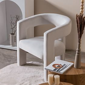 Relaxačné kreslo Lory, zamat, svetlo béžové