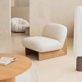 Relaxačné kreslo Silia béžové/prírodné, oblé tvary