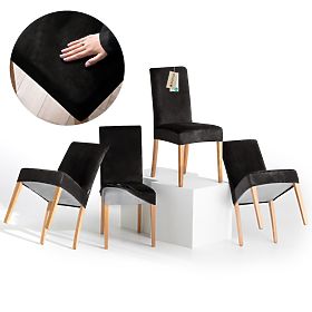 RESTILO poťah na stoličky SENTO farba čierna hladký klasický štýl